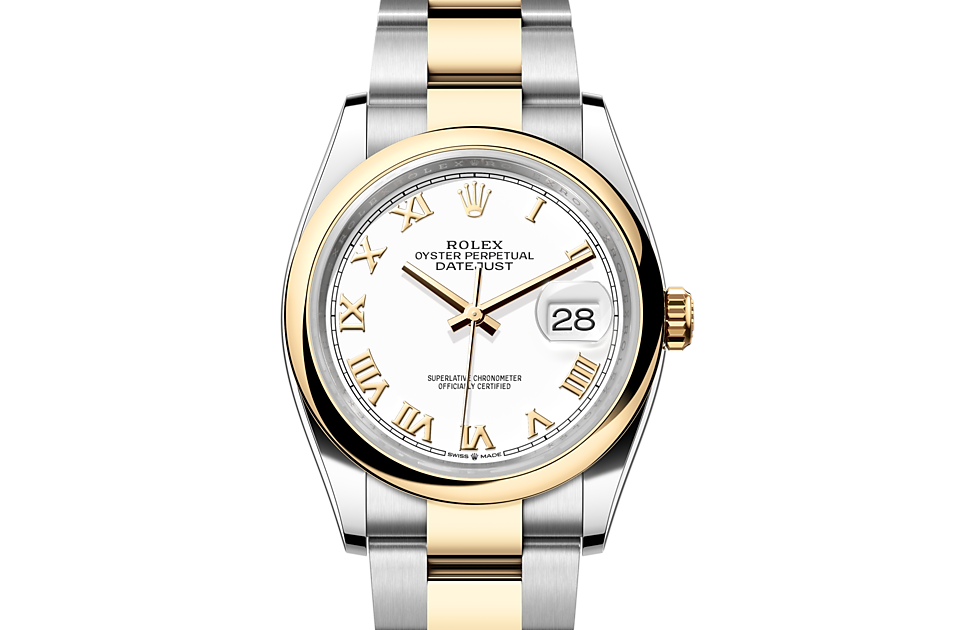 Rolex Datejust de Oyster, 36 mm, acero Oystersteel y oro amarillo, m126203-0030 - Frente