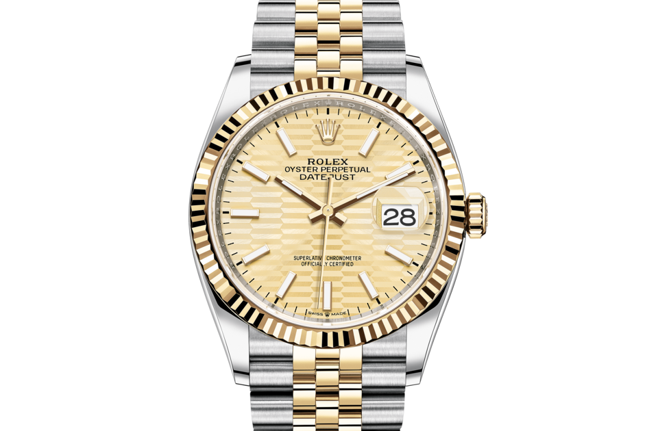 Rolex Datejust de Oyster, 36 mm, acero Oystersteel y oro amarillo, m126233-0039 - Frente