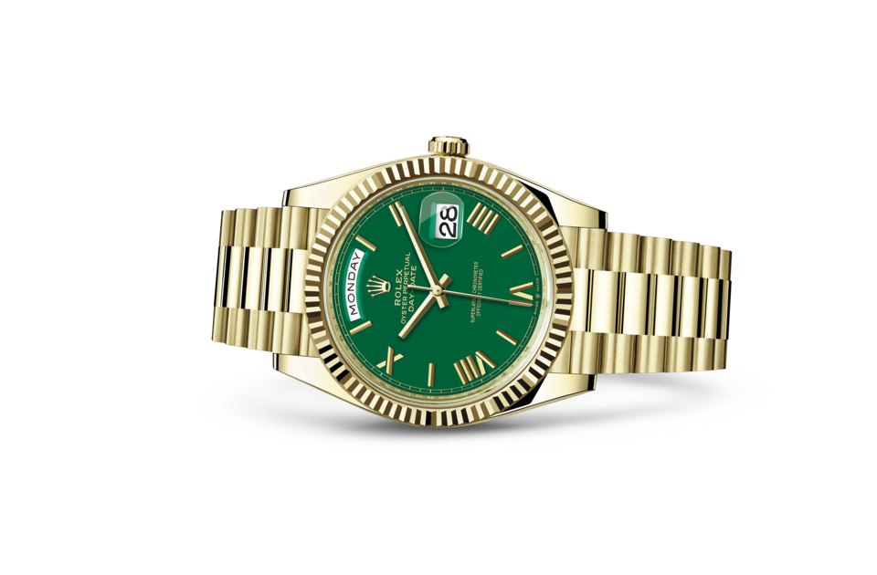 Rolex Day-Date de Oyster, 40 mm, oro amarillo, m228238-0061 - Frente acostado