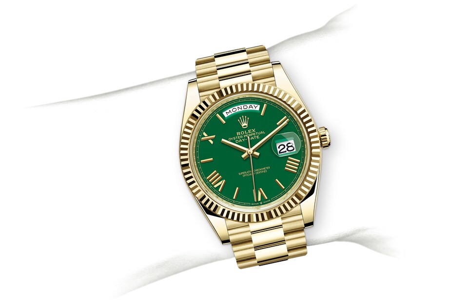 Rolex Day-Date de Oyster, 40 mm, oro amarillo, m228238-0061 - En muñeca