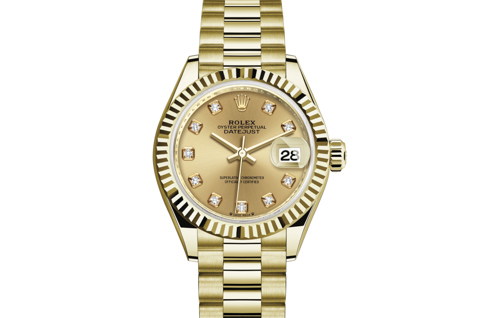 Rolex Lady‑Datejust de Oyster, 28 mm, oro amarillo, m279178-0017 - Frente